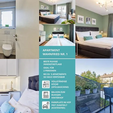 Wahnfried Nr1 - Cityapartment Mit Kueche, Duschbad, Balkon, Parkplatz - Zentral Aber Ruhig Apartment Bayreuth